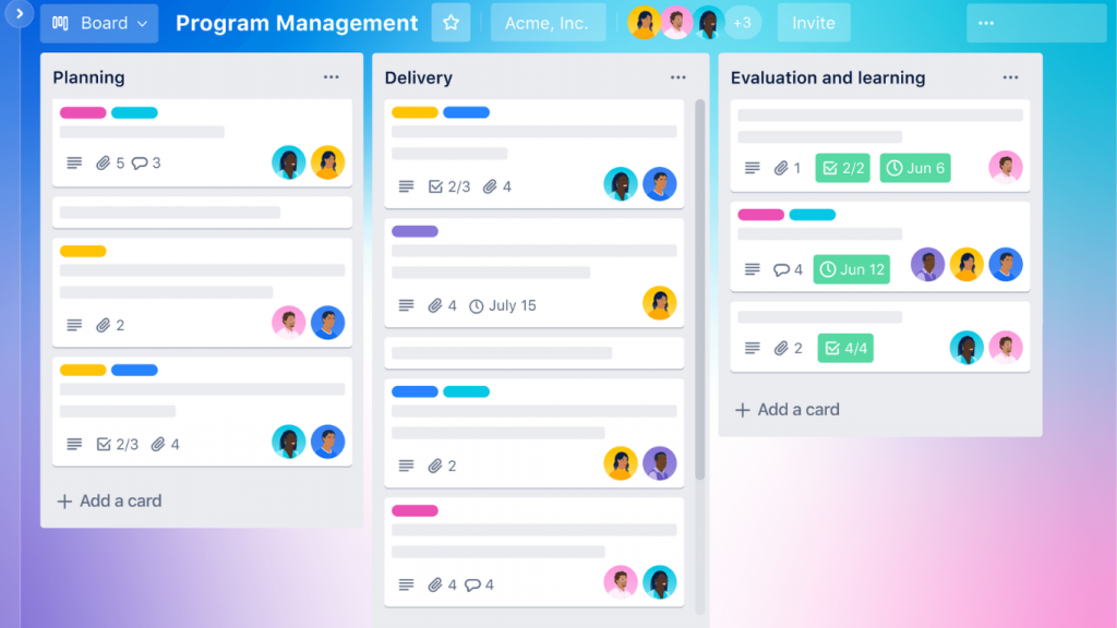 Trello là phần mềm ứng dụng trên nền tảng website 