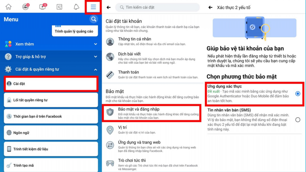 Cách bật 2FA trên Facebook