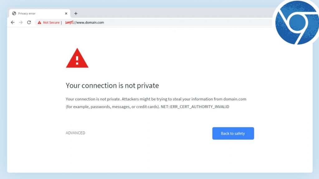 Thông báo xuất hiện khi website sử dụng SSL không hợp lệ