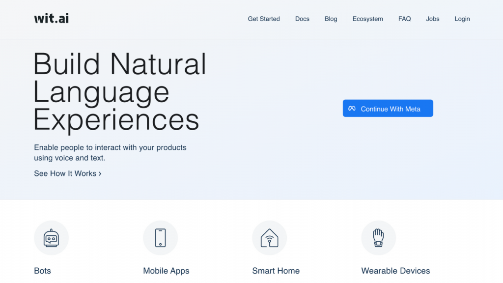 Wit.ai cung cấp API có tài liệu hướng dẫn rõ ràng