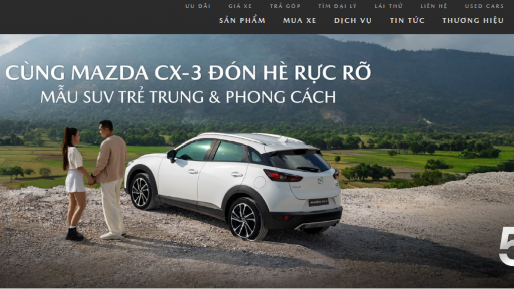 Website Mazda với thiết kế đẹp, chuẩn SEO, bố cục ấn tượng