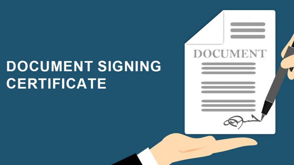 Chứng chỉ nhận chữ ký tài liệu 