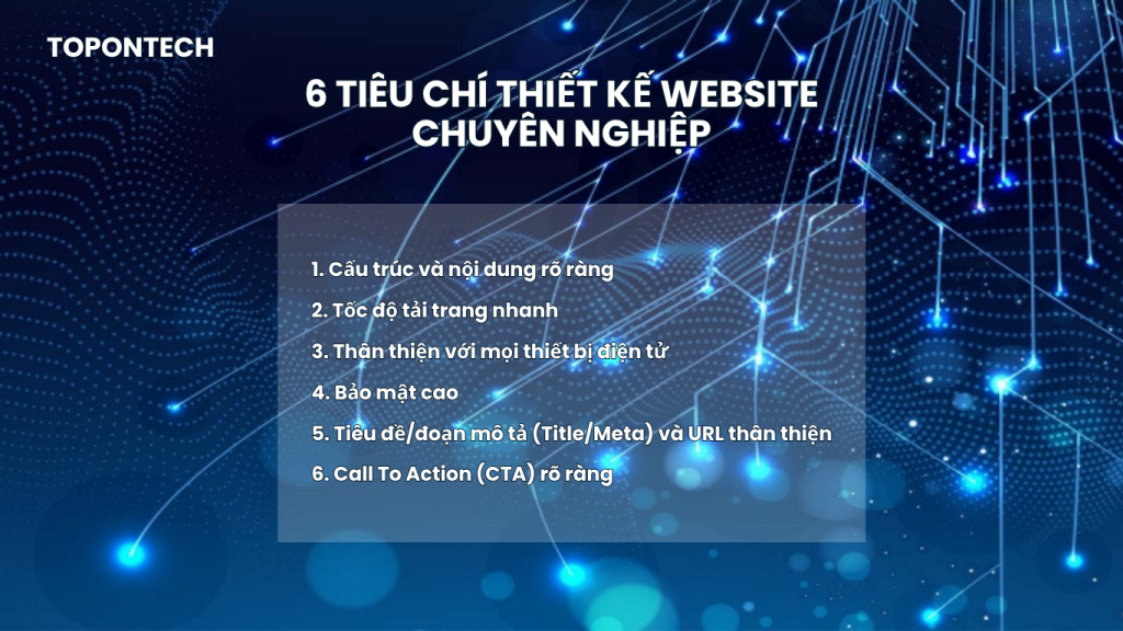 Tiêu chí thiết kế website chuyên nghiệp