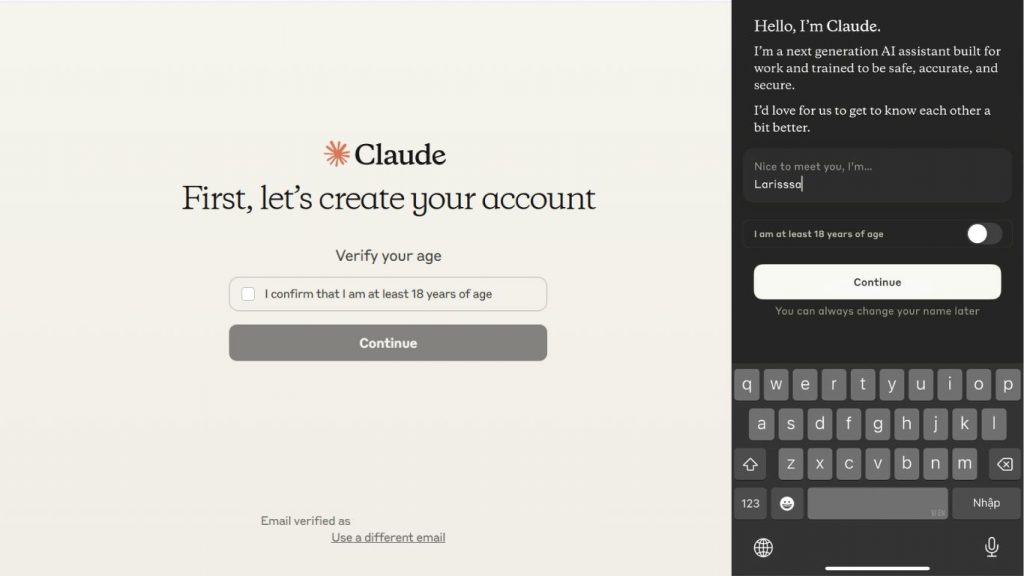 Hoàn tất đăng ký Claude AI 