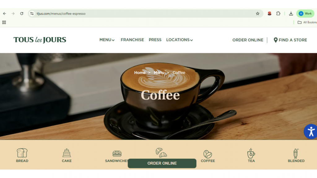 Mẫu giao diện website cho quán cà phê và đồ uống