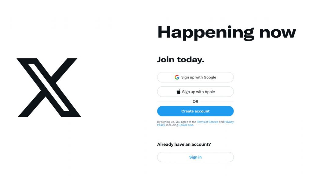 tạo tài khoản app X