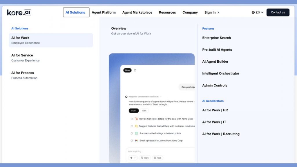 Kore.ai là chatbot cho doanh nghiệp
