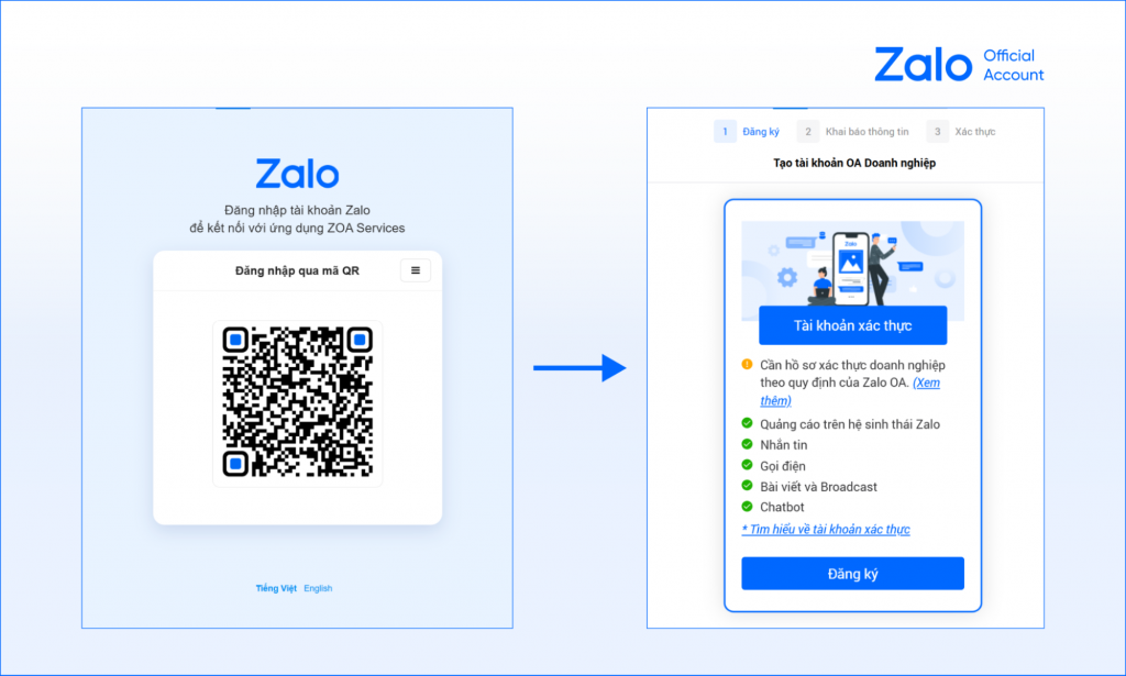 đăng ký tài khoản Zalo OA