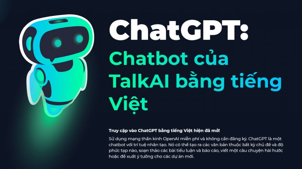 TalkAI.info là Chat AI tiếng Việt dễ sử dụng